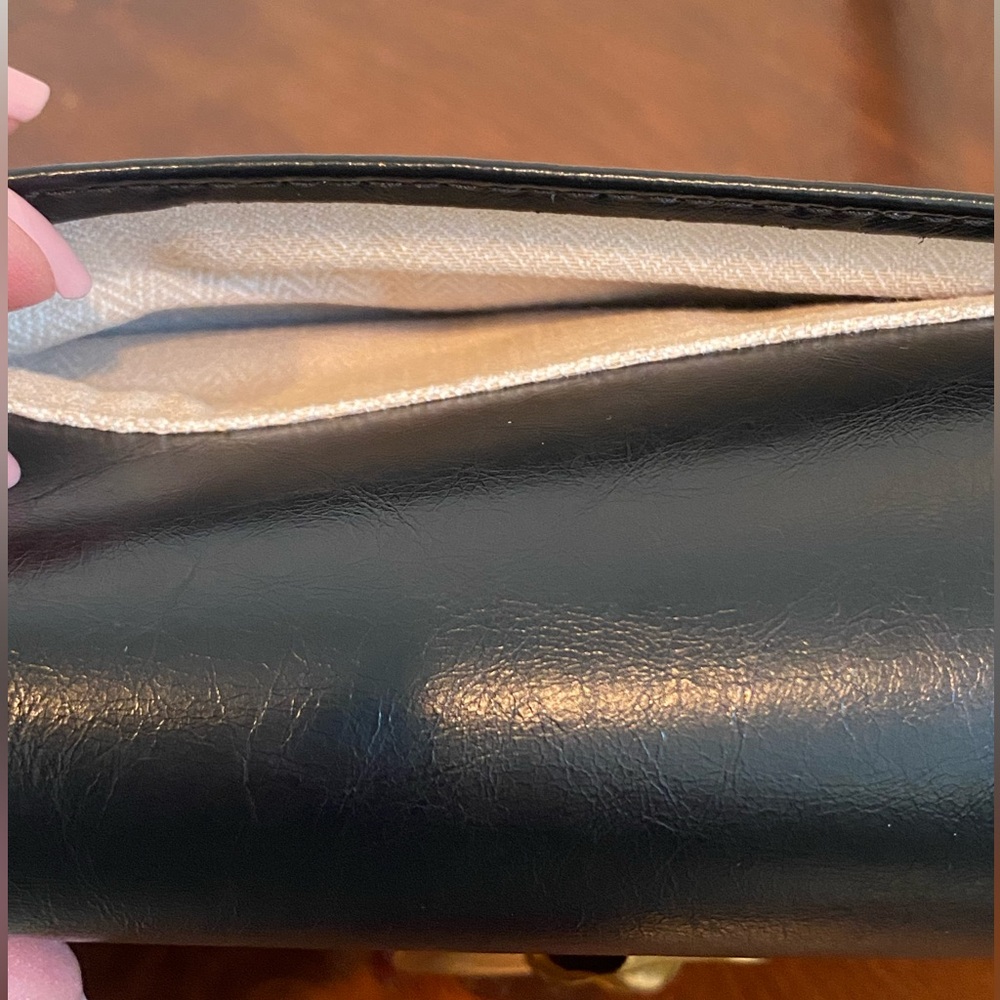 Ted Baker Rosalie Black Leather Crossbody Bag with Luxe Gold Rose Closure NWT - Picture 9 of 16